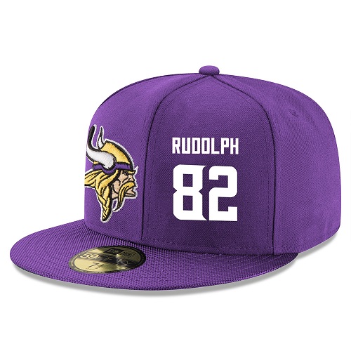 NFL Minnesota Vikings #82 Kyle Rudolph Stitched Snapback Adjustable Player Hat - Purple/White